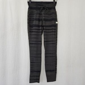 Vuori Front Tie Jogger in Green & Black Stripes Women's Size S